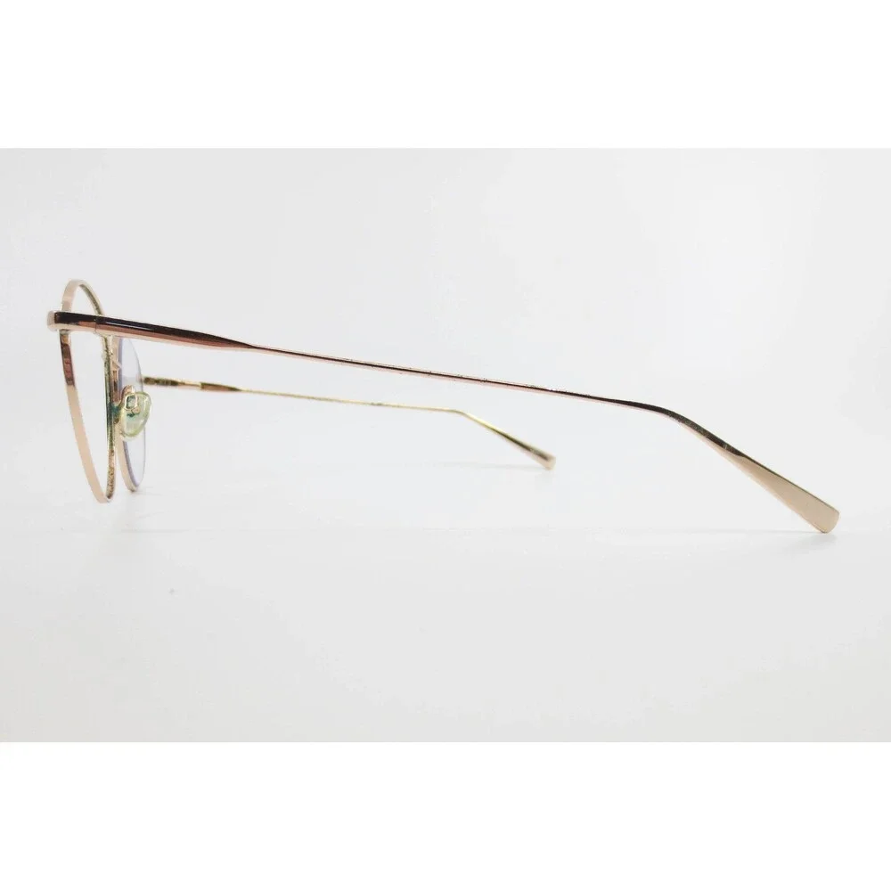 Rose Gold Round Metal Eyeglasses Frames Vintage Style Circular Full Rim 37720